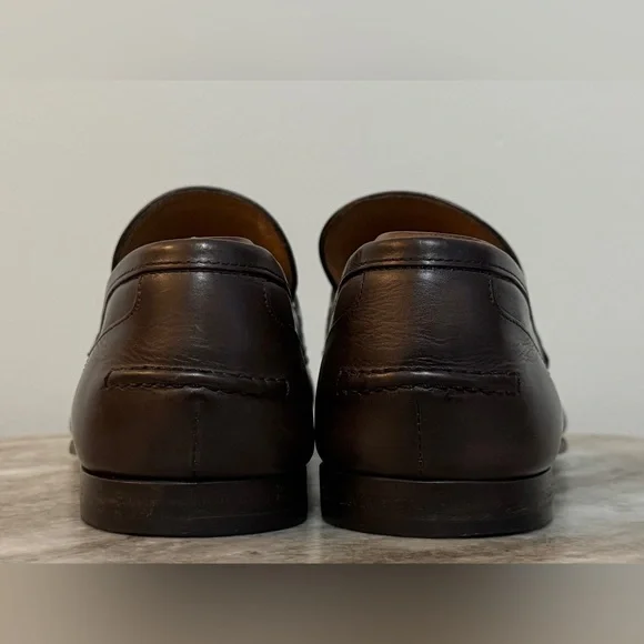 GUCCI Jordaan Horsebit Brown Leather Loafer 8 /8.5 US Moccasin $1100